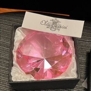 Oleg Cassini Pink Crystal Gem Paperweight